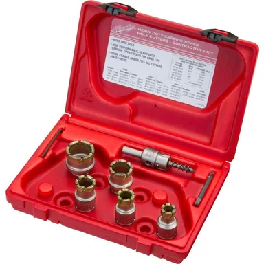 Milwaukee 49-22-8210, accessory: Carbide Cutter Steel Plate Contractor's Hole Saw Kit (7-Piece)