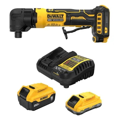 DeWalt DCG422BW245-2C, bundle: ATOMIC 20V MAX Lithium-Ion Cordless Right Angle Die Grinder with 4.0 Ah and 5.0 Ah Batteries and Charger