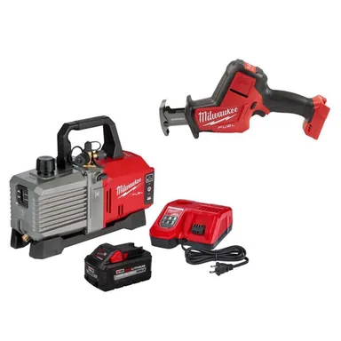 Milwaukee 2941-21-2719-20, bundle: M18 18V Lithium-Ion Cordless 5 CFM Vacuum Pump Kit and M18 FUEL 18V Brushless Cordless HACKZALL Reciprocating Saw