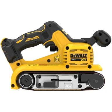 DeWalt DCW220B, bare tool: 20-Volt Cordless Belt Sander (Tool-Only) (photograph from the Home Depot listing)