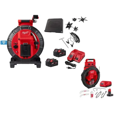 Milwaukee 3973-22-2519-21, bundle: M18 120 FT. MIDSTIFF INSPECTION SEWER CAMERA w/ M12 FUEL High Speed Chain Snake for 1-1/4 in.-2 in. Pipes