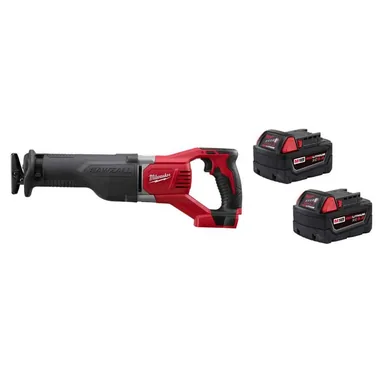 Milwaukee 2621-20-48-11-1852B, bundle: M18 18V Lithium-Ion Cordless SAWZALL Reciprocating Saw w/ (2) M18 5.0 Ah Batteries