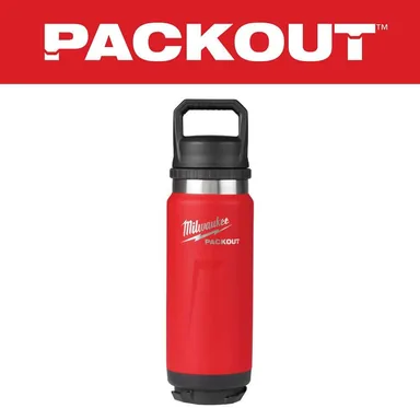 Milwaukee 48-22-8396R, accessory: PACKOUT Red 24 oz. Insulated Bottle W/Chug Lid