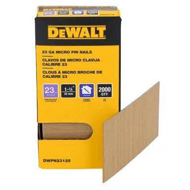 DeWalt DWPN23125, accessory: 1-1/4 in. x 23-Gauge Pin Nail (2000-Pack)