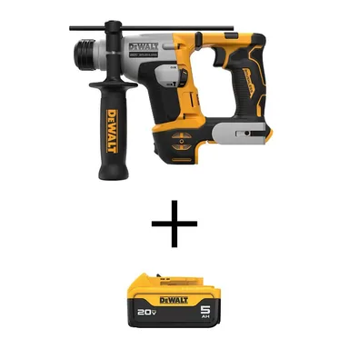 DeWalt DCH172BWDCB205, bundle: ATOMIC 20V MAX Cordless Ultra-Compact 5/8 in. Hammer Drill and 20V MAX Premium Lithium-Ion 5.0Ah Battery