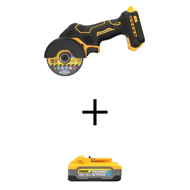 DeWalt DCS438BWDCBP520, bundle: 20V XR Lithium-Ion Cordless 3 in. Cut-Off Tool with POWERSTACK 20V 5.0Ah Battery Pack