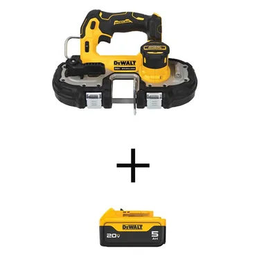 DeWalt DCS377BWDCB205, bundle: ATOMIC 20V MAX Cordless Brushless Compact 1-3/4 in. Bandsaw and (1) 20V MAX Premium Lithium-Ion 5.0Ah Battery