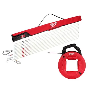Milwaukee 48-22-4156-48-22-4192, bundle: 60 ft. Fiberglass Fish Stick Low/Mid/High Flex Combo Kit with 50 ft. Polyester Fish Tape with Flexible Metal Leader