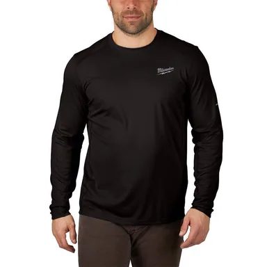 Milwaukee 415B-L, unpowered: Men's WORKSKIN Large Black Lightweight Performance Long-Sleeve T-Shirt (photograph from the Home Depot listing)