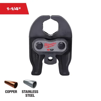 Milwaukee 49-16-2453, accessory: 1-1/4 in. CTS Copper Press Tool Jaw for M12 FORCE LOGIC Press Tools (photograph from the Home Depot listing)