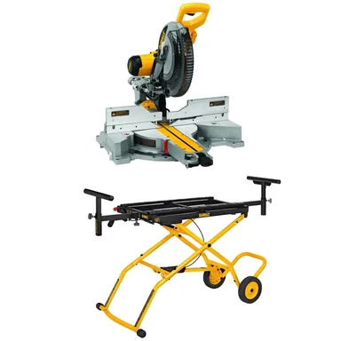 DeWalt DWS779WDWX726, bundle: 15 Amp Corded 12 in. Double Bevel Sliding Compound Miter Saw and 32-1/2 in. x 60 in. Rolling Miter Saw Stand