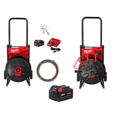 Milwaukee 2817A-21-47-53-2816-48-11-1850, bundle: M18 18-Volt Lithium-Ion Drain Cleaning Drum Machine with 'Cable Kit and Cable Drive Assembly and M18 XC5. 0 Battery