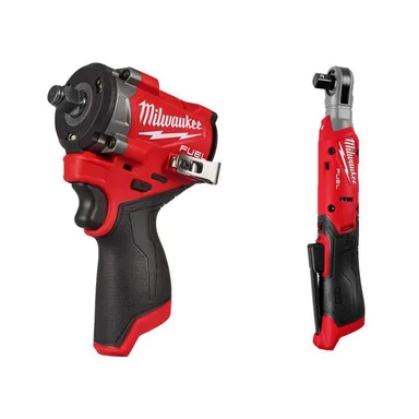 Milwaukee 2563-20-3054-20, bundle: M12 FUEL 12V Lithium-Ion Brushless Cordless Stubby 1/2 in. Impact Wrench & M12 12V Lithium-Ion 1/2 in. Cordless Ratchet