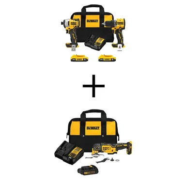 DeWalt DCK225D2WS356C1, bundle: ATOMIC 20-Volt MAX Lithium-Ion Cordless Combo Kit (2-Tool) and Oscillating Tool with (2) 2Ah and (1) 1.5Ah Batteries