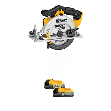 DeWalt DCS391BWBP034-2, bundle: 20V MAX Lithium-Ion Cordless 6.5 in. Sidewinder Style Circular Saw with (2) 1.7 Ah 20V MAX POWERSTACK Compact Batteries