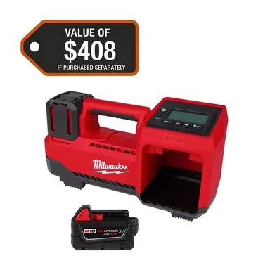 Milwaukee 2848-20-48-11-1850R, bundle: M18 18-Volt Lithium-Ion Cordless Electric Portable Inflator w/ 5.0 Ah Battery