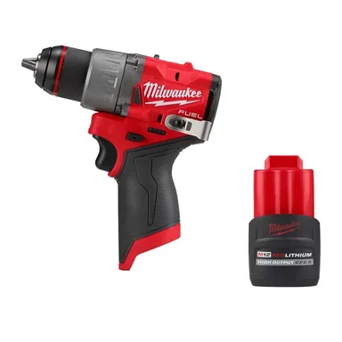 Milwaukee 3403-20-48-11-2425, bundle: M12 FUEL 12V Lithium-Ion Brushless Cordless 1/2 in. Drill Driver w/ High Output 2.5Ah Battery