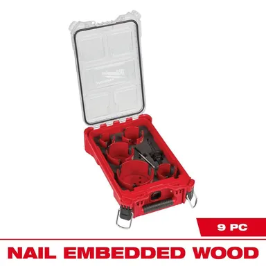 Milwaukee 49-56-9295, accessory: BIG HAWG Carbide Hole Saw Kit (9-Piece) with PACKOUT Case
