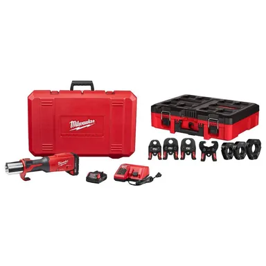 Milwaukee 2922-20-49-16-2683, bundle: M18 18-Volt Lithium-Ion Brushless FORCE LOGIC Press Tool with 1/2 in. - 2 in. IPS-P Jaw and Pivoting Ring Kit