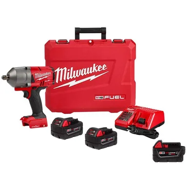 Milwaukee 2862-22R-48-11-1850R, bundle: M18 FUEL ONE-KEY 18V Li-Ion Brushless Cordless 1/2 in. High-Torque Impact Wrench w/P Detent Kit (3) Resistant Batteries