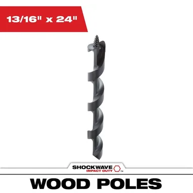 Milwaukee 48-13-6807, accessory: 13/16 in. x 24 in. Shockwave Lineman's Impact Auger Bit