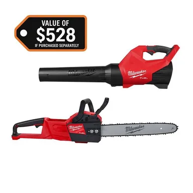 Milwaukee 3017-20-2727-20, bundle: M18 FUEL 120 MPH 500 CFM 18V Brushless Cordless Battery Powered Handheld Blower w/ M18 FUEL 16 in. Chainsaw (2-Tool)