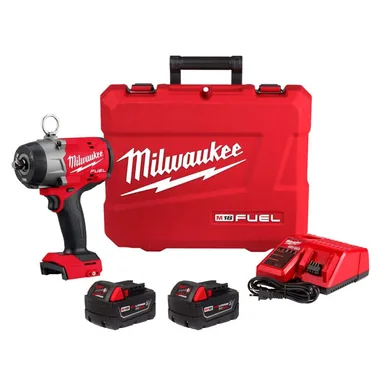 Milwaukee 2966-22, kit: M18 FUEL18-Volt Lithium-Ion Brushless Cordless High Torque 1/2 in. Impact Wrench with Pin Detent Kit (photograph from the Home Depot listing)