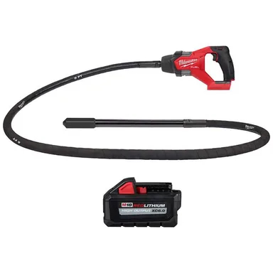 Milwaukee 2911-20-48-11-1865, bundle: M18 FUEL 18-Volt Lithium-Ion Brushless Cordless 8 ft. Concrete Pencil Vibrator with (1) 6.0 Ah High Output Battery