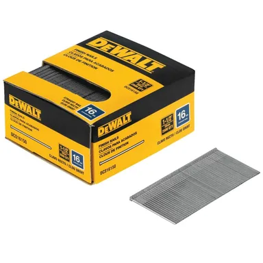 DeWalt DCS16150, accessory: 1-1/2 in. x 16-Gauge Plastic Collated Straight Nails (2500 per Box)