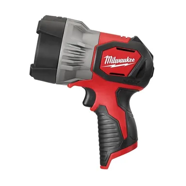 Milwaukee 2353-20, bare tool: M12 12-Volt Lithium-Ion Cordless 750-Lumen TRUEVIEW LED Handheld Spotlight (Tool-Only) (photograph from the Home Depot listing)