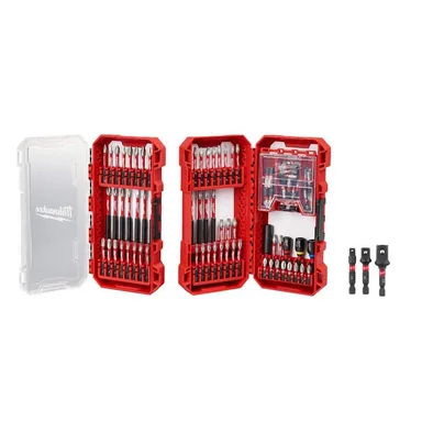 Milwaukee 48-32-5150-48-32-5033, bundle: SHOCKWAVE Impact-Duty Alloy Steel Screw Driver Bit Set W/Socket Adapter Set (103-Piece)
