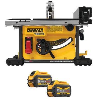 DeWalt DCS7485BWB606-2, bundle: Flexvolt 60V MAX Lithium-Ion Cordless Brushless 8-1/4 in. Table Saw Kit with (2) flexvolt 20V/60V MAX 6 Ah Battery Packs
