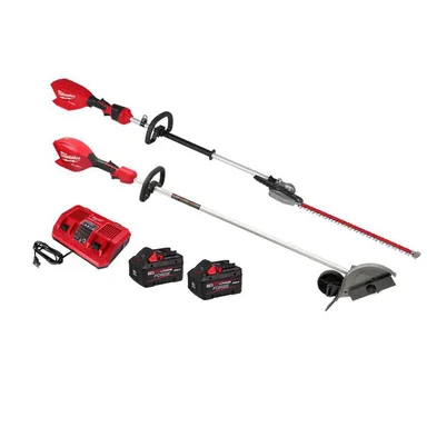Milwaukee 3012-20-3011-20-48-59-1888, bundle: M18 FUEL 18V Pole Articulating Hedge Trimmer w/ 8 in. Straight Shaft Edger, (2) 8.0 Ah FORGE Battery, Dual Rapid Charger