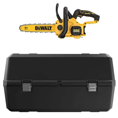 DeWalt DCCS621BWO6KBOX, bundle: 20-Volt MAX 12 in. Brushless Cordless Battery Powered Chainsaw (Tool Only) with Chainsaw Carry Case