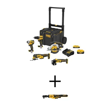 DeWalt DCKTS681D1P1W12, unclassified: 20-Volt Maximum TOUGHSYSTEM Lithium-Ion 6-Tool Cordless Combo Kit & Atomic 20V Max Cordless 1/2 in. Ratchet (Tool Only)