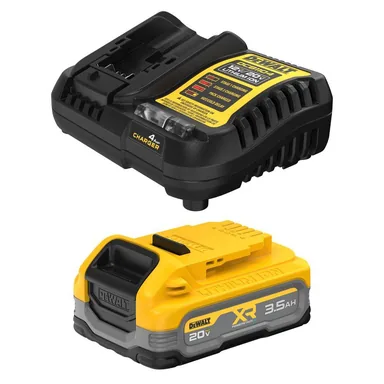 DeWalt DCBP320C, accessory: 20V MAX XR POWERSTACK Lithium-Ion Battery Starter Kit with 3.5Ah Battery and Charger (photograph from the Home Depot listing)