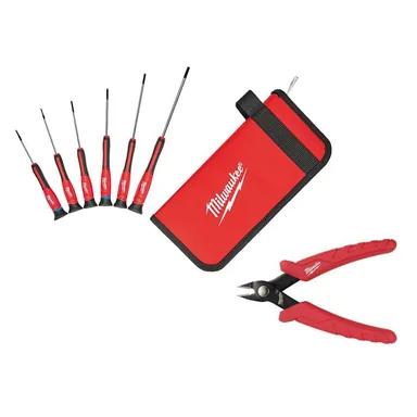 Milwaukee 48-22-2606-48-22-6105, bundle: 6PC Precision Screwdriver Set w/ Case and Mini Flush Cutters