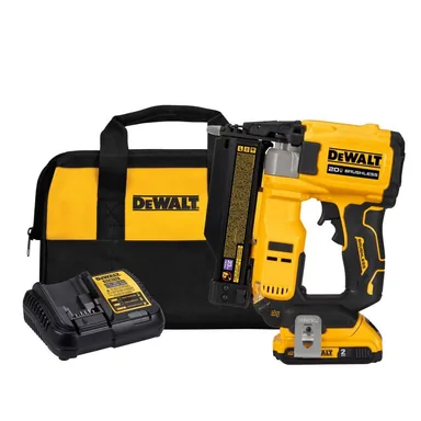 DeWalt DCN623D1, kit: ATOMIC 20V MAX Lithium Ion Cordless 23 Gauge Pin Nailer Kit with 2.0Ah Battery and Charger (photograph from the Home Depot listing)
