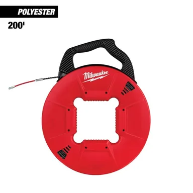 Milwaukee 48-22-4197, unpowered: 200 ft. Polyester Fish Tape with Flexible Metal Leader