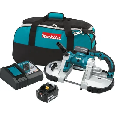 Makita XBP02TX, kit: Makita XBP02TX 18V LXT Lithium-Ion Cordless Portable Band Saw Kit (5.0Ah)