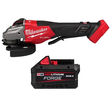 Milwaukee 3670-20-48-11-1881, bundle: M18 FUEL 18-Volt Lith-Ion Brushless Cordless 4-1/2 in./6 in. Grinder with M18 REDLITHIUM FORGE XC 8.0 Ah Battery