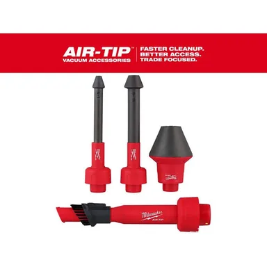 Milwaukee 49-90-2024-49-90-2028, bundle: AIR-TIP 1-1/4 in. - 2-1/2 in. Conduit Line Puller Attachment and 2-IN-1 Utility Brush For Wet/Dry Shop Vacuums (4-Piece)