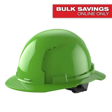 Milwaukee 48-73-1207, accessory: BOLT Green Type 1 Class C Full Brim Vented Hard Hat with 4 Point Ratcheting Suspension