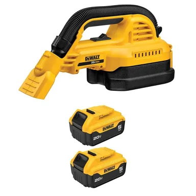 DeWalt DCV517BWCB205-2, bundle: 20-Volt MAX Lithium-Ion Cordless 1/2 Gal. Wet/Dry Portable Vacuum with (2) 20-Volt MAX 5. 0Ah Battery Packs