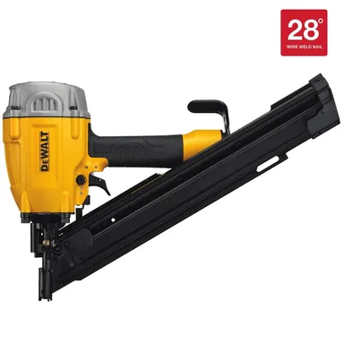 DeWalt DWF83WW, standalone tool: Pneumatic 28-Degree Corded Framing Nailer (photograph from the Home Depot listing)