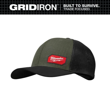 Milwaukee 505E, unpowered: GRIDIRON Snapback Trucker Hat-Green