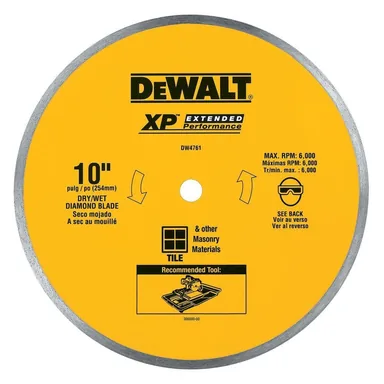 DeWalt DW4761, accessory: 10 in. x 0.060 in. Wet Ceramic Tile Blade