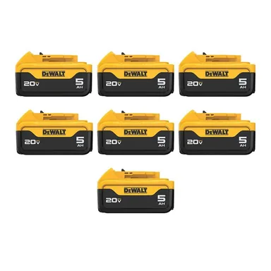 DeWalt DCB205-7, accessory: 20V MAX XR Premium Lithium-Ion 5.0Ah Battery Pack (7-Pack)