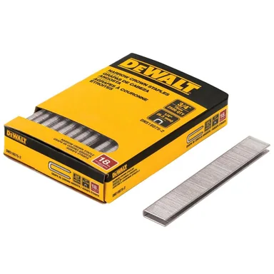 DeWalt DNS18075-2, accessory: 1/4 in. x 3/4 in. x 18-Gauge Crown Staples (2500 Pieces) (photograph from the Home Depot listing)