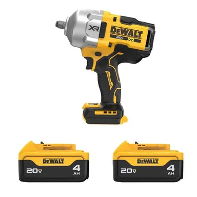 DeWalt DCF961BWCB204-2, bundle: 20V Lithium-Ion Cordless 1/2 in. High Torque Impact Wrench with (2) 4.0Ah Premium Battery Packs